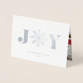 Carte Dorée La joie festive | Photo de Noël Collage Argent (Devant)