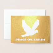 Carte Dorée La paix de l'or sur Terre Noël (Devant avec enveloppe)