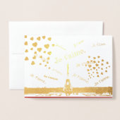 Carte Dorée La Saint-Valentin à Paris (Devant avec enveloppe)