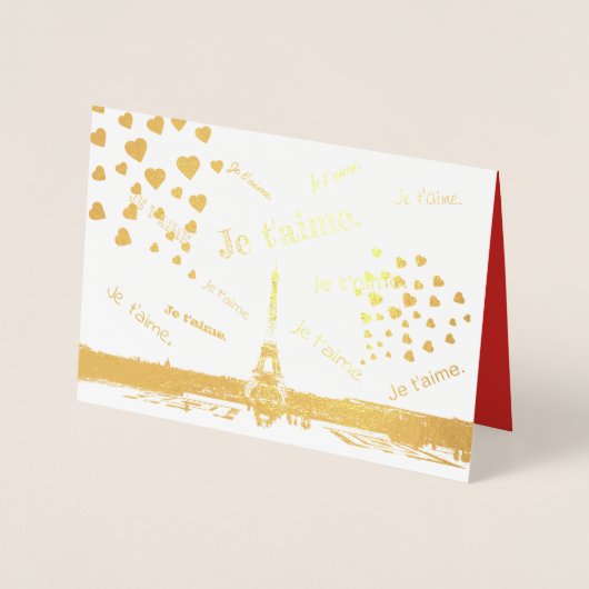 Carte Dorée La Saint-Valentin à Paris (Devant)