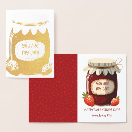 Carte Dorée La Saint-Valentin Tu Es Ma Confiture Mignon Salle (Affichage)