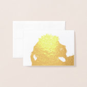 Carte Dorée labradoodle noir (Devant avec enveloppe)