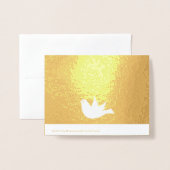 Carte Dorée L'amour de la paix et la colombe de Noël (Derrière avec enveloppe)