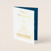Carte Dorée Lampe Hanoukka triangulaire médiévale (Devant)