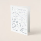 Carte Dorée Langues Merci multilingue Typographie argent (Devant)