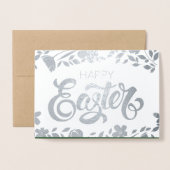 Carte Dorée Lapin blanc | Pâques "Alice au pays des merveilles (Devant avec enveloppe)