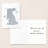 Carte Dorée Lapin dans la neige (Affichage)