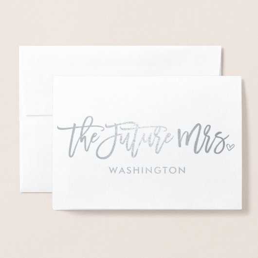 Carte Dorée Le futur script en feuille métallisée Mme (futur n (Devant avec enveloppe)