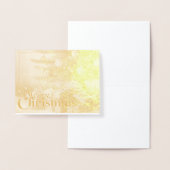 Carte Dorée Le Motif de Noël, avec des présents sous l'arbre d (Affichage)