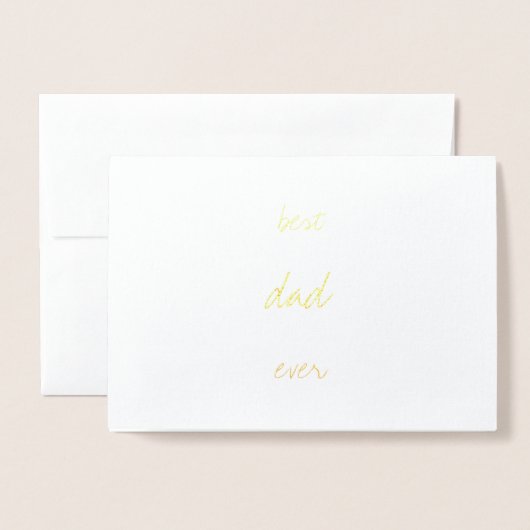 Carte Dorée Le Père moderne simple | Real Gold Foil Best DAD (Devant avec enveloppe)