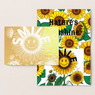 Carte Dorée Le soleil joyeux de la nature