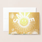 Carte Dorée Le soleil joyeux de la nature (Devant avec enveloppe)
