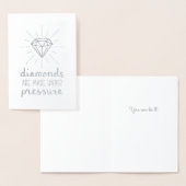 Carte Dorée Les diamants sont faits sous pression feuille d'ar (Affichage)