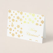 Carte Dorée Les flocons d'or Joyeux Noël ! (Devant)