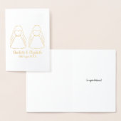 Carte Dorée Lesbienne mariées blanche et or mariage (Affichage)