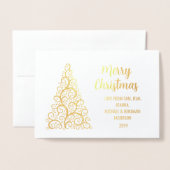 CARTE DORÉE LETTRE ARBRE JEUX NOËL NOËL NOËL NOUVEAU (Devant avec enveloppe)