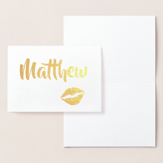 Carte Dorée Lèvres de bisous Glamour Doré (Affichage)