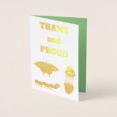 Carte Dorée LGBTQIA Papillon de la Fierté Transgenre Chenille  (Devant)