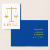 Carte Dorée Libra Golden Scales Star Sign Custom Anniversaire (Affichage)