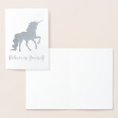 Carte Dorée Licorne Argent Croire en Soi (Affichage)