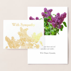 Carte Dorée Lilacs violet Sympathy Gold
