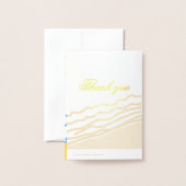 Carte Dorée LJ Monogram Elegant Beach Wedding Merci (Derrière avec enveloppe)