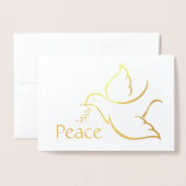 Carte Dorée Logo d'affaires et photo Christmas Dove Holiday Pe (Devant avec enveloppe)