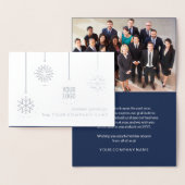 Carte Dorée Logo d'affaires et photo Noël Ornements Fête (Affichage)