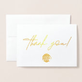 Carte Dorée Logo de l'entreprise élégante Merci Or (Devant avec enveloppe)