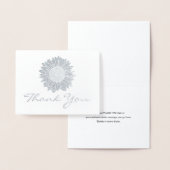 Carte Dorée Logo de l'entreprise Merci de tournesol argenté à (Affichage)