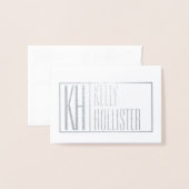 Carte Dorée Logo des initiales et noms modernes (vierge à l'in (Devant avec enveloppe)