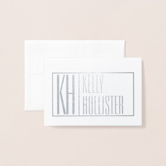 Carte Dorée Logo des initiales et noms modernes (vierge à l'in (Devant avec enveloppe)