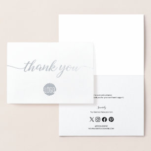 Carte Dorée Logo personnalisé Élégant Script Social Icons busi