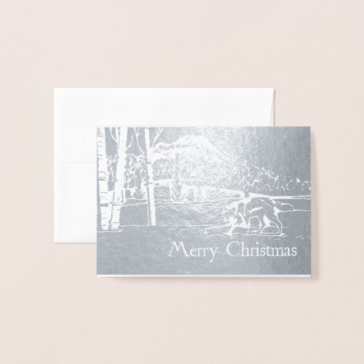 Carte Dorée Loup solitaire dans WInter (Devant avec enveloppe)