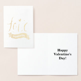 Carte Dorée Love Forever Valentine, Love Heart and Ribbon, ZFJ