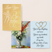 Carte Dorée Love Heart Romantic Flora Love Destiny Destiny (Affichage)