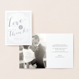 Carte Dorée Love & Merci Script Confetti Mariage Merci