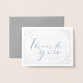 Carte Dorée Love & Merci Script Confetti Mariage Merci (Devant avec enveloppe)