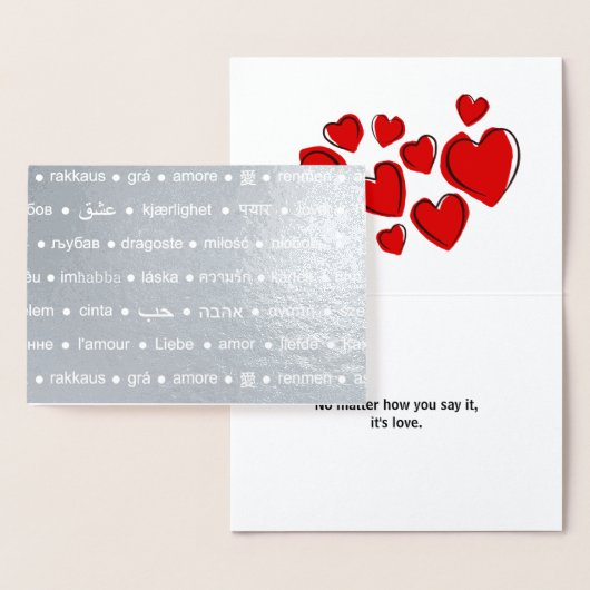 Carte Dorée LOVE Multi-Language Custom Text Real (Affichage)