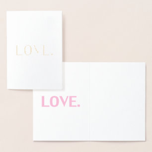 Carte Dorée Love or rose minimaliste typographie élégant