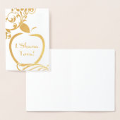 Carte Dorée L'Shana Tova Pomme Florale (Affichage)