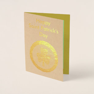 Carte Dorée Lucky Irish Shamrock Gold Coin personnalisé