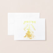 Carte Dorée Lumière de Noël (Devant avec enveloppe)