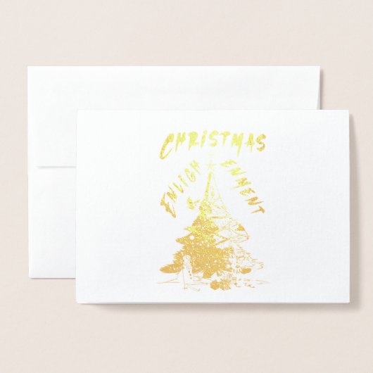 Carte Dorée Lumière de Noël (Devant avec enveloppe)