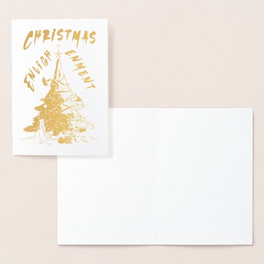 Carte Dorée Lumière de Noël (Affichage)