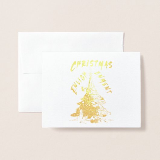 Carte Dorée Lumière de Noël (Devant avec enveloppe)
