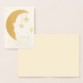 Carte Dorée Lune et étoiles (Affichage)