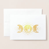 Carte Dorée Lune sacrée Géométrique Or (Devant avec enveloppe)