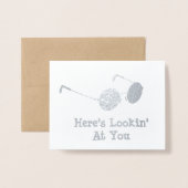 Carte Dorée Lunettes rondes - Voici les spécifications de vous (Devant avec enveloppe)