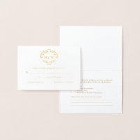 Luxe Gold Mariage monogramme Crest Sélection de re